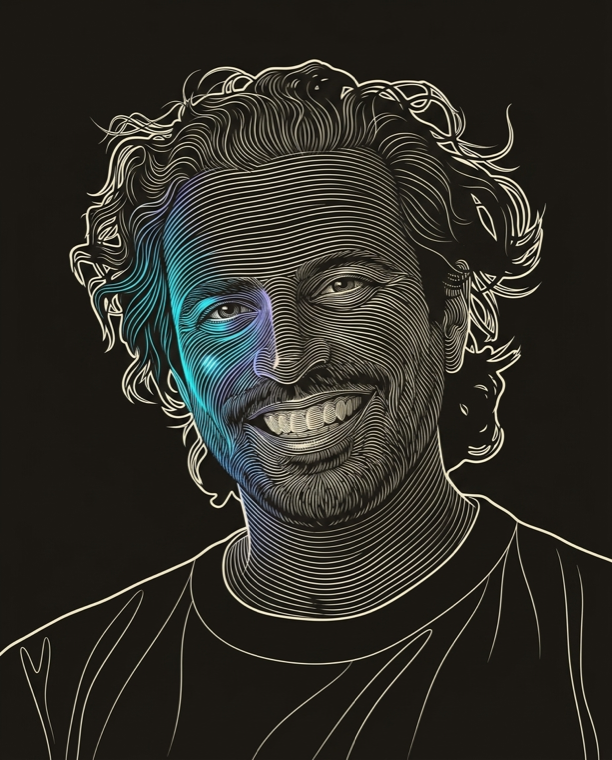 Line-engraving portrait of Daniel Conn