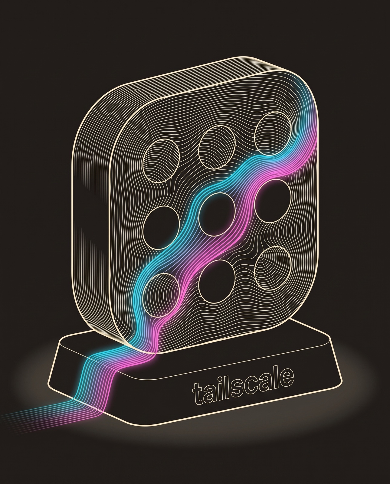 Engraved illustration of the Tailscale product mark and wordmark
